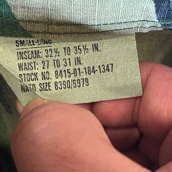 Vintage 1970s US Army Woodland Camo BDU Jacket Pants Set Mens USGI ECWCS - SMALL - Picture 16 of 16